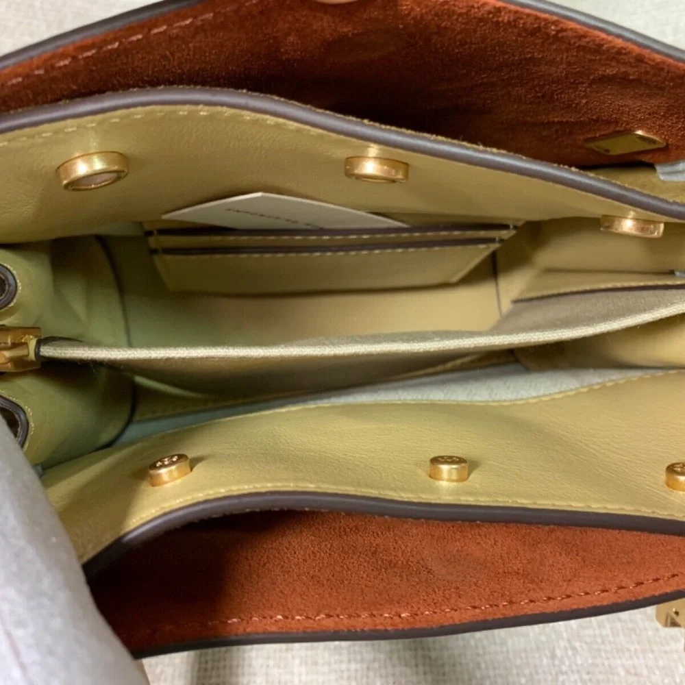 NEW Tory Burch Lee Radziwill Rivulet Blue Leather Petite Double Bag/Shoulder Bag - Picture 8 of 15